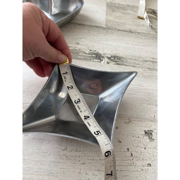 Heart diamond clover silver metal bowls set of four - Picture 14 of 16